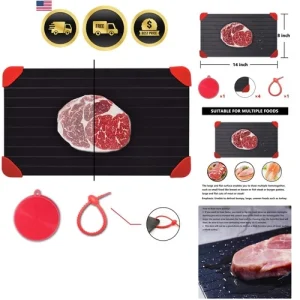 Defrosting Tray for Frozen Meat Rapid and Safer Way of Thawing Food Large Siz...