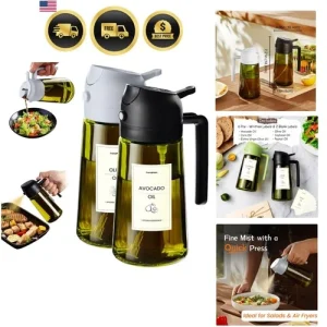 16oz/470ml Olive Oil Dispenser Bottle for Kitchen Gadgets and Air Fryer Acces...