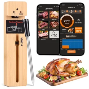 Wireless Meat Thermometer Digital, Long-Range Bluetooth Cooking Thermometer, Rem